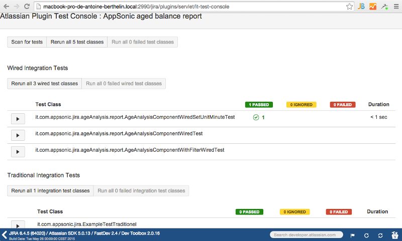 Check fastdev test result